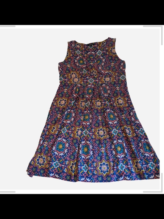 Lands' End Dresses & Skirts - Pre-owned Women Multicolor Floral Mosaic Sleeveless Dress